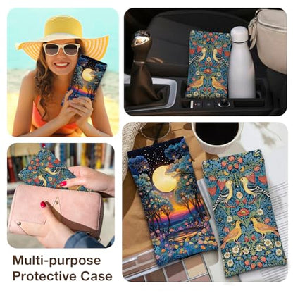 Eyeglasses Sunglasses Case PU Soft Squeeze Top Glasses Pouch for Women Men,Animal Pattern Portable Anti Scratch - color: Brown