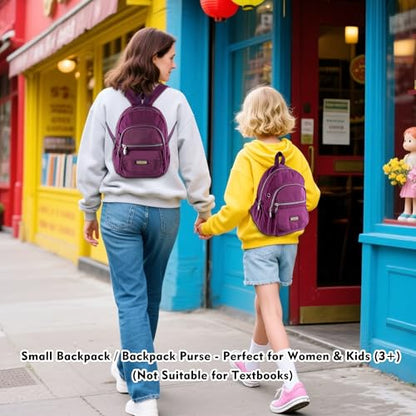 AOTIAN Mini Nylon Women Backpacks Casual Lightweight Small Daypack for Girls - color: Mini Deep Purple