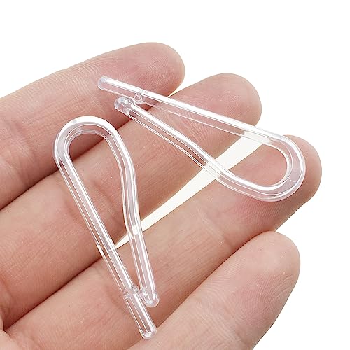 HAHIYO 1.8in/45mm 100Pcs Clear Plastic U-Shape Alligator Clips - Toothless Clothespins for Fabric, Garment, Shirts, Socks, Pants, Comic Boards - size: Clear - 1.8 inches - 100 Count - Toothless