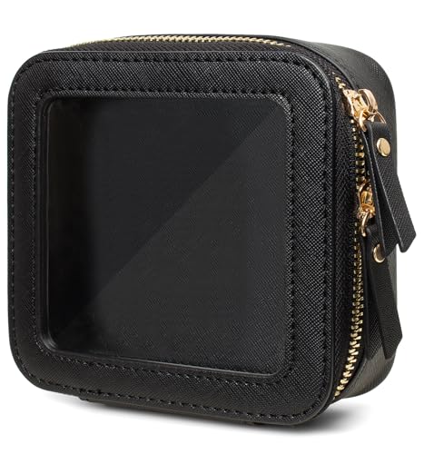 Travel Clear Makeup Bag Set, TSA Approved Cosmetic Bag Case with Zipper Portable Makeup Pouch Toiletry Bag Traveling Cosmetic Organizer Storage Bag Car Organizer Car Essentials - color: Mini Black