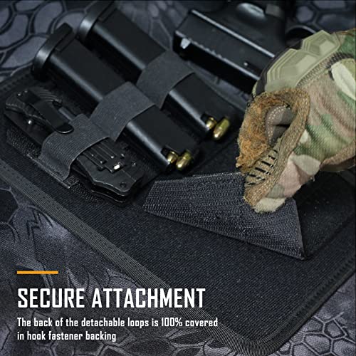 WYNEX Tactical Bag Insert Elastic Holder, Modular Elastic Loop Panel Hook and Loop Organizer Pouch Insert Attachment with Hook Backed Fastener for Backpack Accessories - color: Black