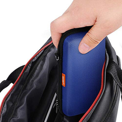 Portable Protection Hard EVA Case for External Battery, Cell Phone, GPS, Hard Drive, USB/Charging Cable, Small Carrying Bag Mesh Inner Pocket, Zipper Enclosure, Universal Travel Pouch Bag - color: Blue