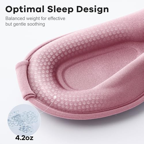 Weighted Eye Mask for Sleeping 2 Pack: Gentle Pressure Blackout Sleep Mask with 3D Contoured Cups, Zero Eye Pressure Sleep Mask for Lash Extensions, Memory Foam Travel Mask, Pink Purple - color: Pink & Purple (2 Pack)
