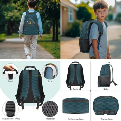 Boys Kids Excavator Backpack and Pencil Case Bundle,3pcs Backpacks with Lunch Box for School Camping Hiking, Back to School Boys, Lightweight School Bookbags - color: Excavator -5