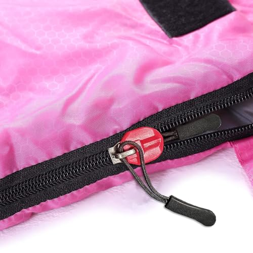 XL Size Upgraded Version of Camping Sleeping Bag 4 Seasons Warm and Cool, Lighter Weight, Adults and Children Can Use Waterproof Camping Bag, Travel and Outdoor Activities - color: Pink Thick, size: 86.6" X 33.46"