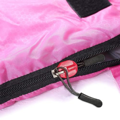 XL Size Upgraded Version of Camping Sleeping Bag 4 Seasons Warm and Cool, Lighter Weight, Adults and Children Can Use Waterproof Camping Bag, Travel and Outdoor Activities - color: Pink Thick, size: 86.6" X 33.46"