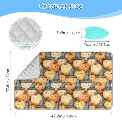 Cute Pumpkin Halloween Ironing Mat for Table top Portable Ironing Pad Blanket for Washer Dryer Countertop Travel - color: Cute Pumpkin Halloween