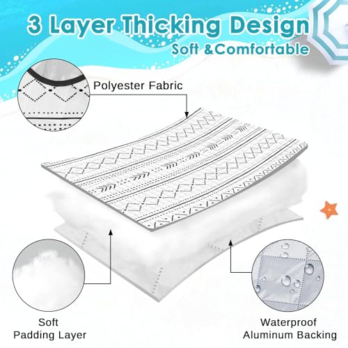 Waterproof Picnic Outdoor Blanket, 79" x 59" Sandproof Foldable Large Picnic Blanket for Beach, Camping, Park, Travel, Concert, Great Gift for Families and Couples (Simple Lines) - color: Simple Lines 03