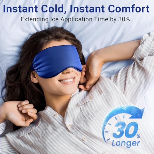 Hsa Store Eligible Items Fsa: Cold Compress for Migraines Headache Puffiness Dark Circles, Face Ice Pack for Sleep Puffy Eyes, Reusable Cooling Gel Eye Mask (Blue) - color: Blue