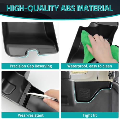 Rear Trunk Organizer Tray Compatible with 2024 2025 Jeep Wangler JL JLU 4XE Rubicon Sahara 4 Door, Wheel Well Storage Box Cargo Organizer Accessories for Jeep Wangler JL (Left + Right) - color: 2024-2025