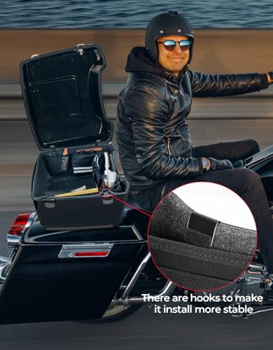 KEMIMOTO Upgraded for Rear Pack Organizers with Hooks Compatible with Touring 2014-2024 2025 for Street Glide Road King Tri Glide - style: With Hook