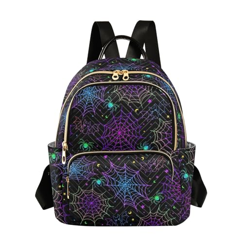 Women Fashion Backpack Purse Casual Lightweight Travel Shoulder Bag Goth Bat Spider Web Rucksack Ladies Bag, Medium - color: Color 03, size: Medium