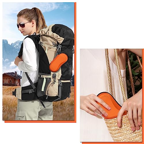 FINTIE Sunglasses Case, Hard EVA Shell Shockproof Sport Glasses Case with Metal Carabiner Travel Zipper Eyeglasses Holder - color: Orange