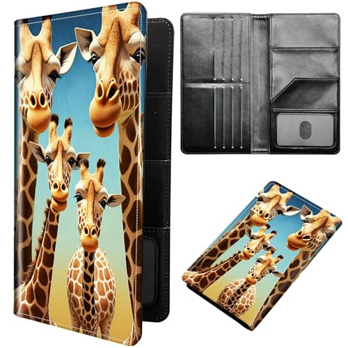 Giraffe Passport Holder Cover Passport Wallet Travel Wallet Organiser with RFID Blocking Card Holder Wallet Family Holder Protection Case for Women, Men - color: Giraffe