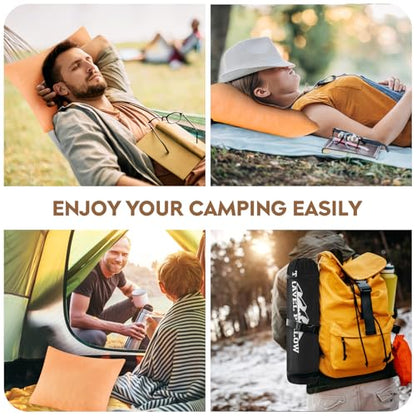 Small Shredded Memory Foam Pillow, Camping Pillow Travel Pillow - Compressible Medium Firm, Breathable Cover, Ideal Backpacking Hiking, Airplane and Car (Apricot Yellow, S) - color: Apricot Yellow, size: S-16 X 12 Inch