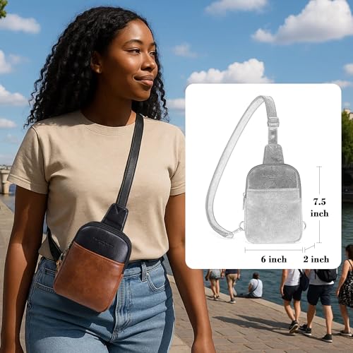 Haytijoe Small Anti Theft Crossbody Bag for Women Faux Leather Lightweight Sling Bags RFID Blocking Fanny Pack for Travel - color: Black Brown