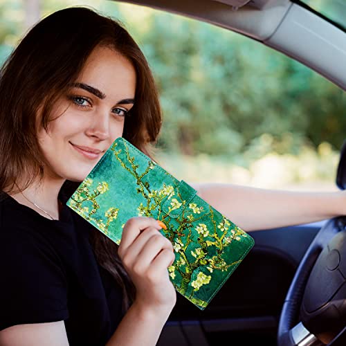 RSAquar Car Registration and Insurance Holder, Vehicle Glove Box Organizer Cool Car Accessories, Car Document Holder for Cards and Driver License, Almond Blossom - color: Almond Blossom