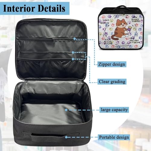 CugasmaruEmpty First Aid Bag Cartoon Cat Medical Bag Empty Large Capacity for Home Office and Travel Use Lightweight Washable Soft Fabric Organizational Pouch for Emergencies - color: Cartoon Cat