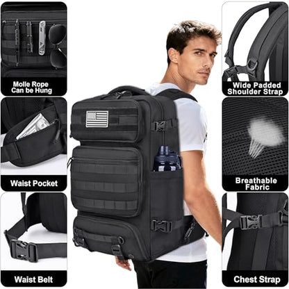 DEYACE 40L Travel Backpack Mens TSA Approved Carry-on Durable Large Weekender Backpack Fits 17.3 Inch Laptop YKK-Zipper AER Travel Pack with USB Charging Port Shoes Compartment