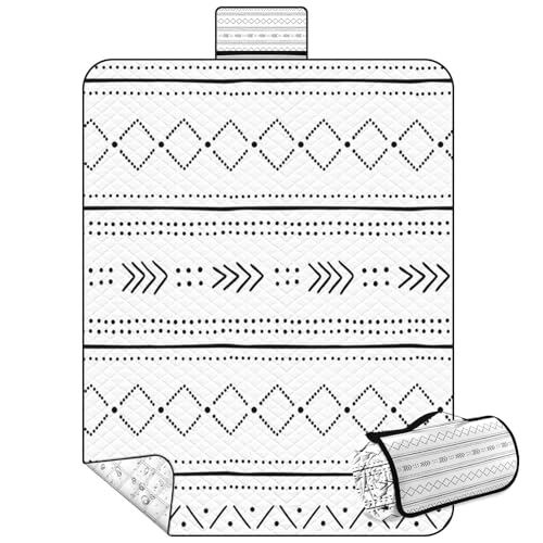 Waterproof Picnic Outdoor Blanket, 79" x 59" Sandproof Foldable Large Picnic Blanket for Beach, Camping, Park, Travel, Concert, Great Gift for Families and Couples (Simple Lines) - color: Simple Lines 03