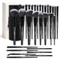 MAANGE 30 Pcs Professional Makeup Brush Set with Travel Case – Kabuki, Foundation, Powder, Blush,Blending& Eyeshadow Brushes, Labeled for Gift-Ready Box,Black Coffee - color: Black Coffee
