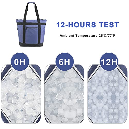 BeeGreen Insulated Cooler Bag Leakproof Freezer Shopping Tote for Groceries Heavy Duty Thermal Food Delivery Bag - color: Navy Blue, style: Sling Cooler