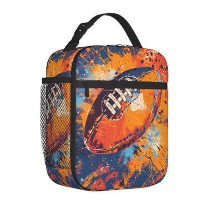 Insulated Lunch Box for Kids Boys Girls, Reusable Lunch Bag for School, Office, Work, Picnic, Travel, Abstract Football Lunch Box - color: lunch box 127