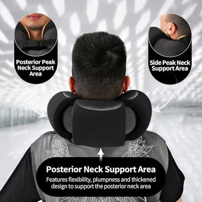3-Ring Memory Foam Travel Neck Pillow It has obtained a Patent. The Three Rings can be movably Adjusted to Provide Flexible Support for The Neck, Head, and Other Areas.Black - color: Black