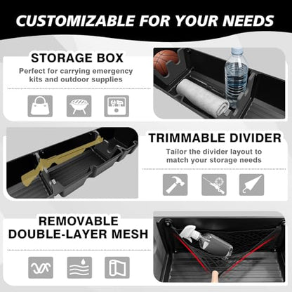 VaultsOnWheels Under Seat Storage Box Compatible with 2026 2025 2024 2023 2022 2017-2021 Honda Ridgeline Accessories Custom Fit Durable Detachable Rear Underseat Organizer - size: Ridgeline|2017+|Rear underseat storage