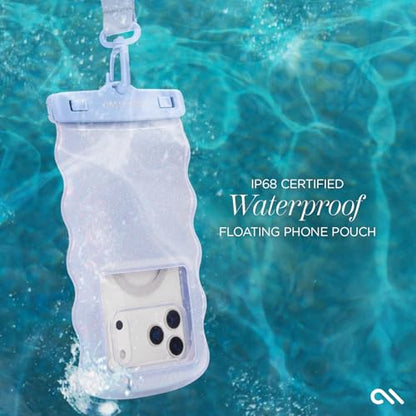 Case-Mate Wavy IP68 Waterproof Phone Pouch - Large Floating Phone Case w/Crossbody Lanyard - Cruise Ship Travel Essentials Compatible w/All Devices - Hidden Pocket for Card/Cash- Mist Twinkle - color: Wavy Mist Twinkle