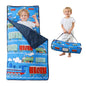 Lasoftan Toddler Nap Mat with Pillow and Blanket, Extra Large Rolled Napping Mats,Slumber Bags for Boys Girls,Kids Sleeping Bag for Daycare, Preschool Travel Camping - color: Blue Train
