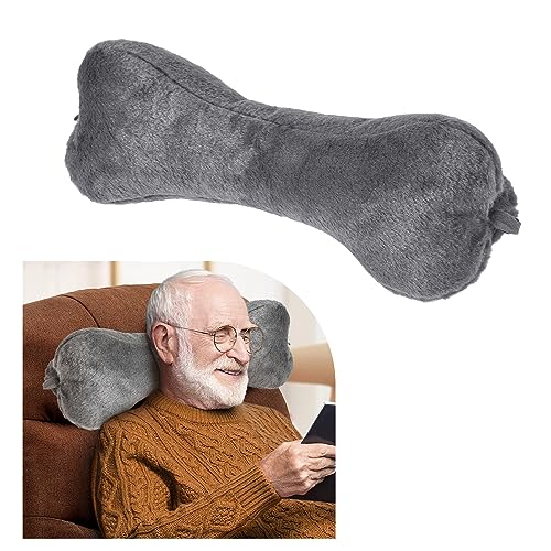 Recliner Headrest Pillow, Head Pillow for Recliner Chair, Sofa, Couch Neck Pillow,Pain Relief Bone Pillow for Sleeping with Adjustable Strap - color: Dark Grey
