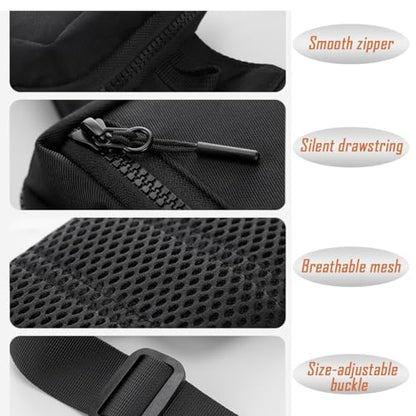 USHAKE Small Crossbody Bags for Women Men - Mini Sling Bag for Traveling and Hiking - color: Black