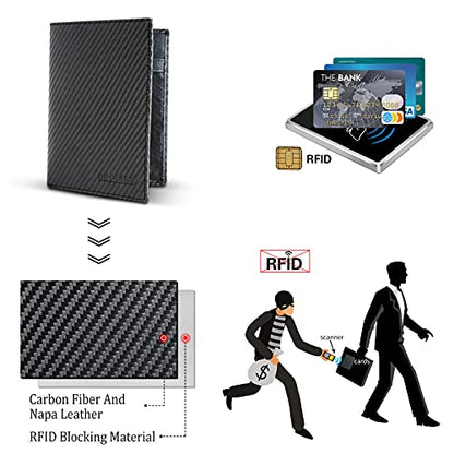Polare Luxury RFID Blocking Leather Passport Holder Travel Wallet For Men and Women (Carbon Black) - color: Carbon Black