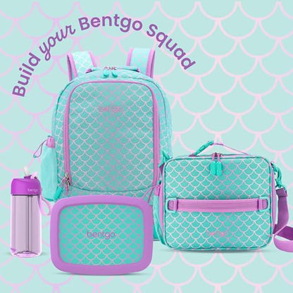 Bentgo Kids Lunch Bag - Durable, Double-Insulated Lunch Bag for Kids 3+; Holds Lunch Box, Water Bottle, & Snacks; Easy-Clean Water-Resistant Fabric & Multiple Zippered Pockets (Mermaid) - color: Mermaid