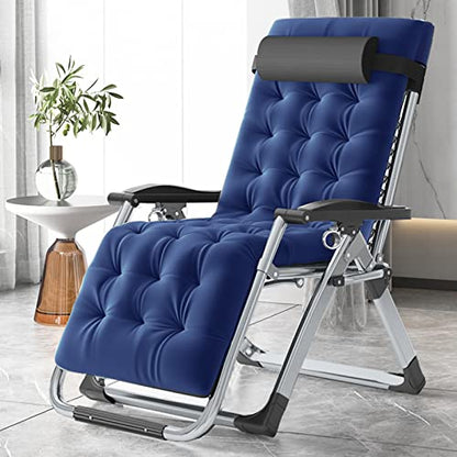 NAIZEA Padded Zero Gravity Chair, Folding Outdoor Lounge Chairs, Adjustable Reclining Camping Chairs with Cup Holder, Ergonomic Patio Lawn Chair for Balcony Beach Deck Yard - color: Royal Blue, style: Zero Gravity Chair 2 Pack
