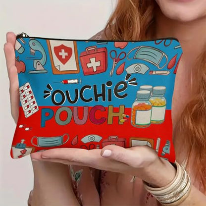 Medicine Storage Pouch with Diabetes, Medicines Bag, and Medical Supply Designs, White Canvas Zipper Cases, Multi-Use Functionality (Gift for Birthdays, Graduation, Christmas) (Style D) - style: Style D