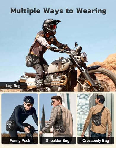 Thigh Bag with Leg Strap, Drop Leg Bag for Women Men, Water-Resistant Motorcycle Leg Bag, Sturdy EVA Drop Leg Pouch, Expandable Storage Equipment Bag for Boxing Cycling Hiking Climbing Fishing