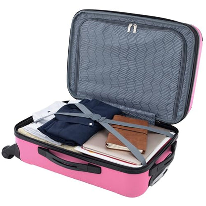 Travelers Club Chicago Hardside Expandable Spinner Luggages, Hot Pink, 20" Carry-On, HS-20720-EX-690N - color: Hot Pink, size: 22" Carry-On