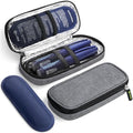 AUVON Insulin Pen Cooler Travel Case with 2 * 90g TSA Approved Ice Packs, Diabetic Medication Insulated Cooling Bag for Insulin Pens and Diabetic Supplies Storage, Compact for Daily Life and Trips - color: Gray