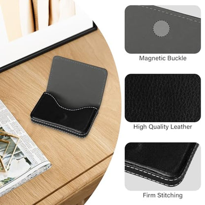 Business Credit Card Holders, Magnetic Sealing Anti Drop, PU Leather Debit Card Protector Organizer Case (Shiny Black) - color: Shiny Black