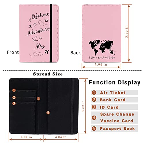 Passport Book Holder Passport Wallet for Mr and Mrs Passport Holder for Women Passport Cover Passport Case for Couples Traveling Passport Book Holder Passport Protector Bridal Shower Gifts 2PCS - color: Flying Adventurer-2pcs