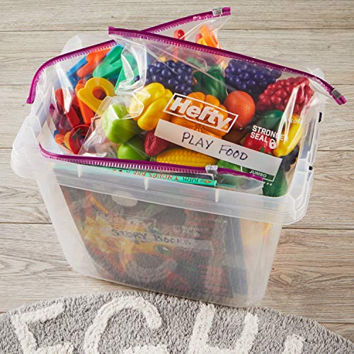 Hefty Slider Jumbo Storage Bags, 2.5 Gallon Size, 12 Count (Pack of 2) - size: 12 Count (Pack of 2), style: Jumbo Bag (2.5 Gallon)