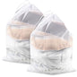 2 Pack Large Mesh Laundry Bags, 24" x 36" Heavy Duty Strong Drawstring Dirty Clothes Bags with Soft Breathable Net, Machine Washable Laundry Bag for College, Dorm, Camp, Travel and Family Use(White) - color: White