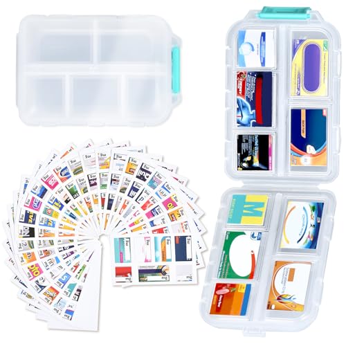 Large Pill Organizer Travel with 189 Medicine Labels, 10 Compartments Travel Medicine Organizer Travel Pill Box Purse Pill Case Compact Pill Organizer Pill Container (White, 1 Pack) - color: White, size: Large