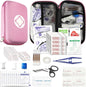 277PCS Compact Emergency First Aid Kit for Car Business Travel Size Backpacking Gear Bag Camping Essentials Survival Kit Supplies for Road Trips, Hiking, Outdoor Play Pink AMORNING - style: Pink-277Pcs