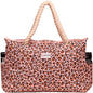 Beach Bag and Pool Bag Has Cooler Pocket, 7 Pockets Total, Zip Top. Family Size Waterproof Beach Tote - color: Leopard