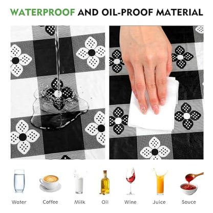 Picnic Table Cover with Bench Covers, Fitted 6ft Waterproof Tablecloth Set for Outdoor Camping & RV - Includes 1 Table Cover & 2 Bench Covers with Drawstring Storage Bag, 30"x72", Four-leaf Clover - color: Four-leaf Clover
