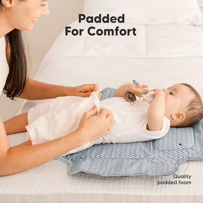 KeaBabies Portable Diaper Changing Pad, Travel, Car - Large Waterproof Baby Changing Mat, Wipeable, Padded, On The Go Travel Diaper Clutch Bag, Easy to Use Pockets for Newborn Essentials (Gray Mod) - color: Gray Mod