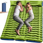 Yuzonc Double Sleeping Pad - Self Inflating 4" Extra-Thick for 2 Person with Pillow Built-in Foot Pump Inflatable Sleeping Mat for Backpacking, Hiking, Traveling, Tent, Portable Camping Mat - color: Green